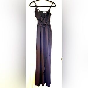 Everly- charcoal gray maxi dresss